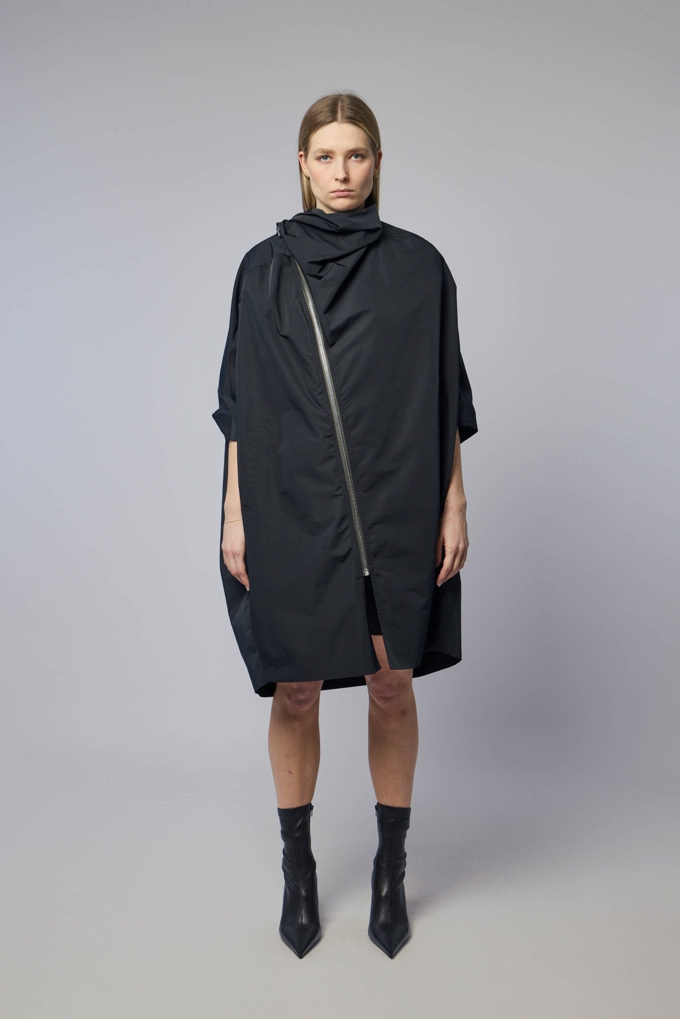 Woven Coat - Sail Biker Coat Black
