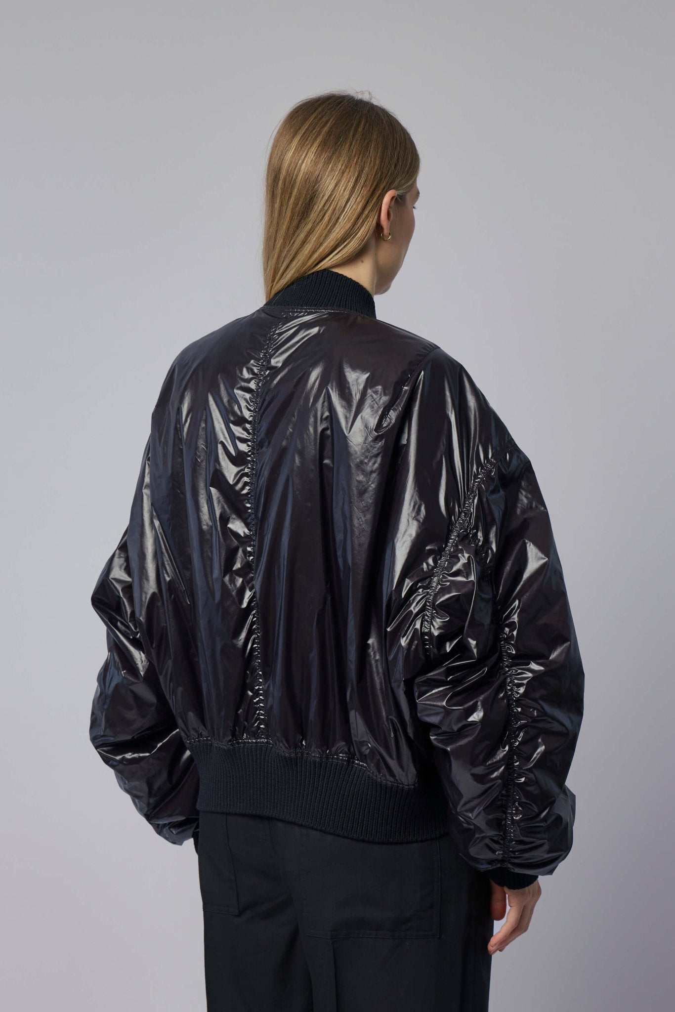 Woven Padded Bomber - Secchia Flight Black