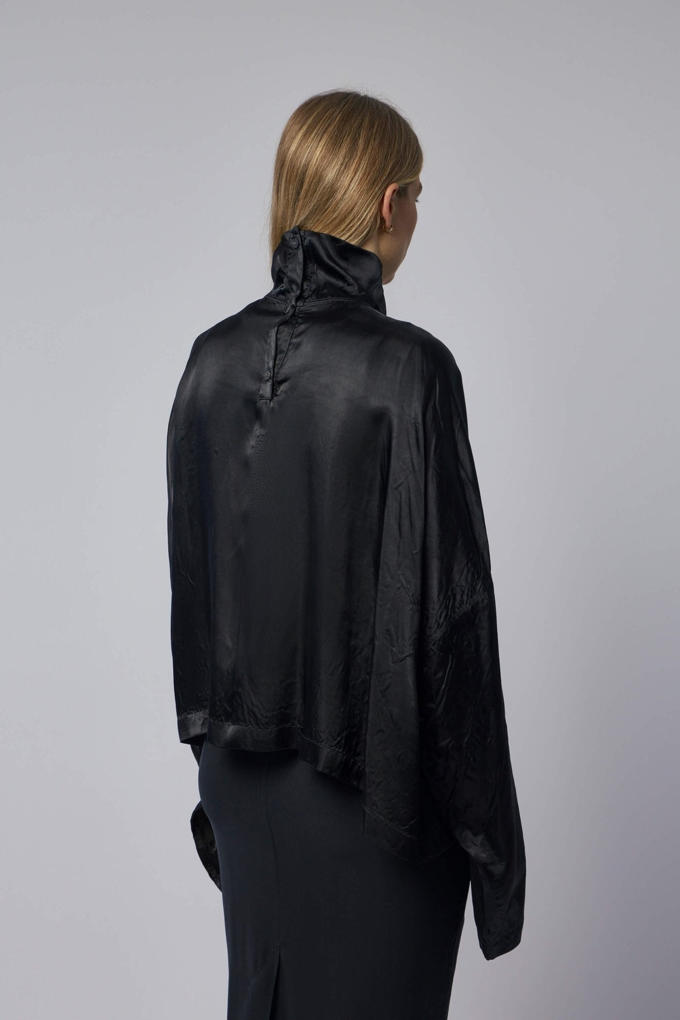 Woven T-shirt - Jumbo Tabard Cropped Top Black