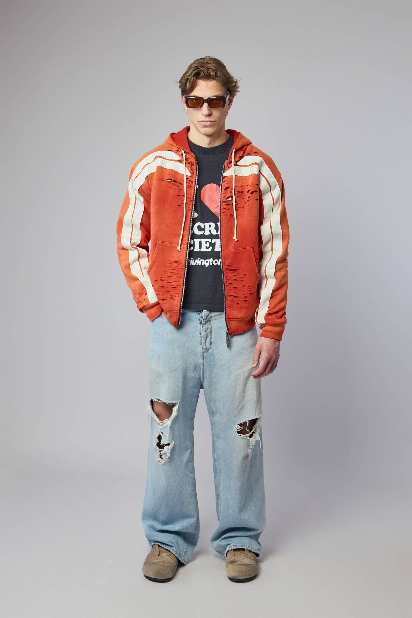 Apocrypha Pious Zip Hoodie Orange