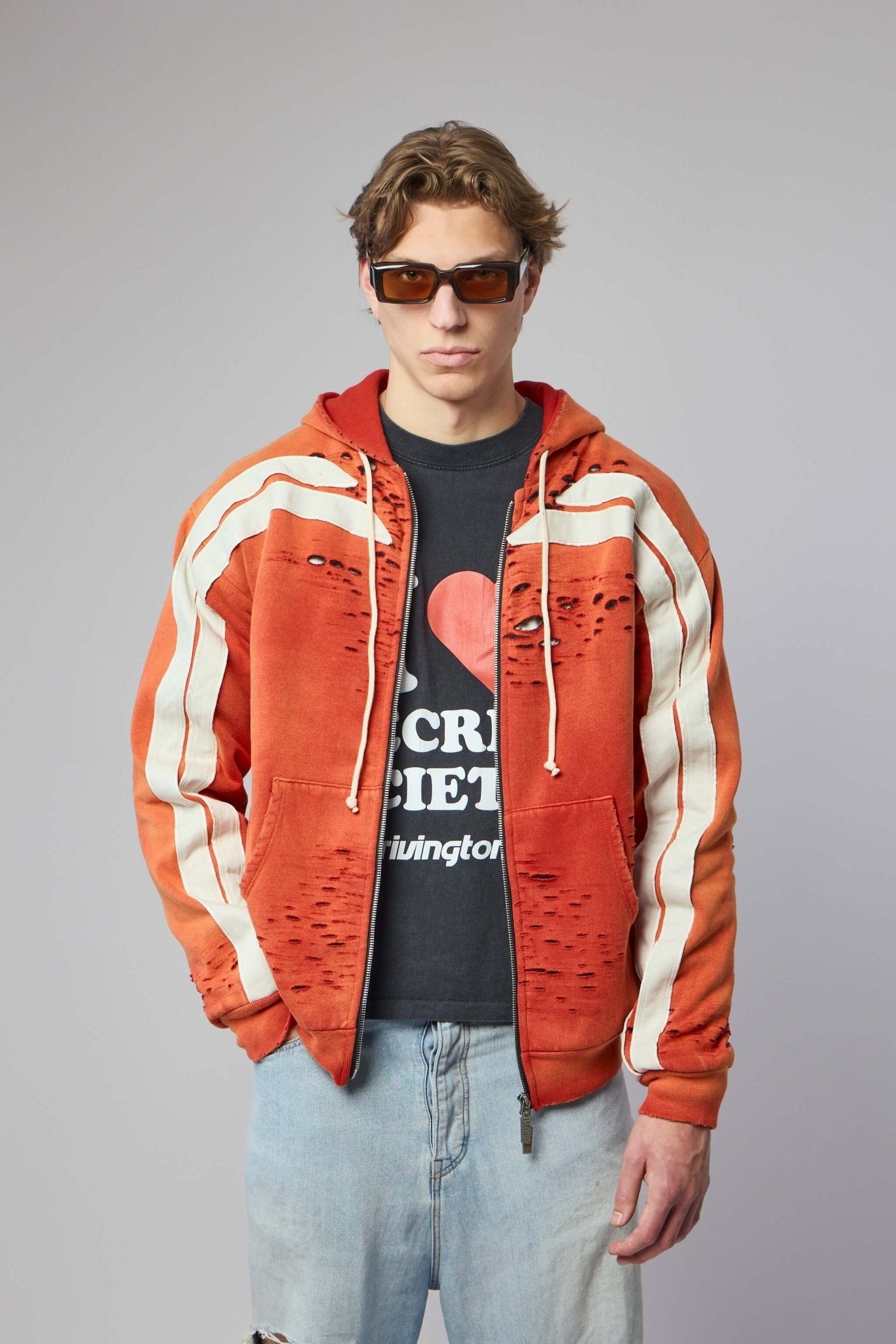 Apocrypha Pious Zip Hoodie Orange