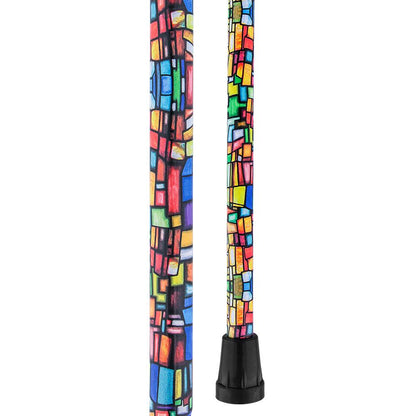 Mosaic Stained: Designer Adjustable Cane w/ Patterned Handle