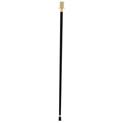 Gold Plated Top Hat with Swarovski Crystals w/ Black Beechwood Shaft and Gold collar