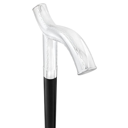 Italian Luxury: 'Harmoniously Poised' Cane, In 925r Silver