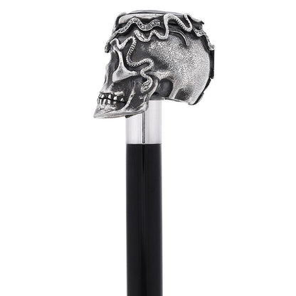Italian Luxury: Skull & Snakes with Crystal Eyes, 925r Silver