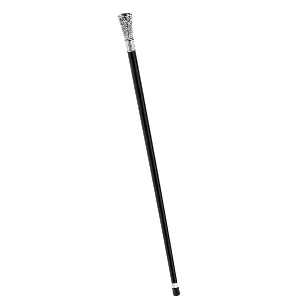 Swarovski Crystal Encrusted Elongated Knob Walking Stick with Purple Stone