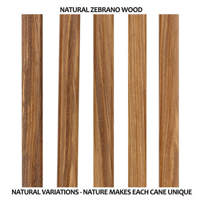 Contour Palm Grip Cane - Zebrano Wood, Ergonomic Comfort