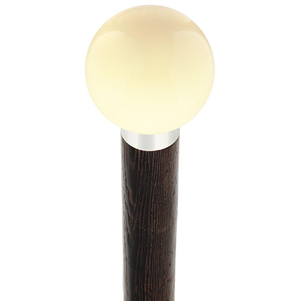 Vanilla Ivory Round Knob Cane w/ Custom Wood Shaft & Collar