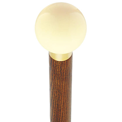 Vanilla Ivory Round Knob Cane w/ Custom Wood Shaft & Collar