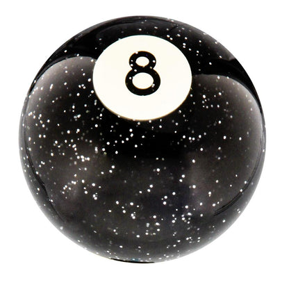 8 Ball Black Sparkle Round Knob Cane w/ Custom Wood Shaft & Collar
