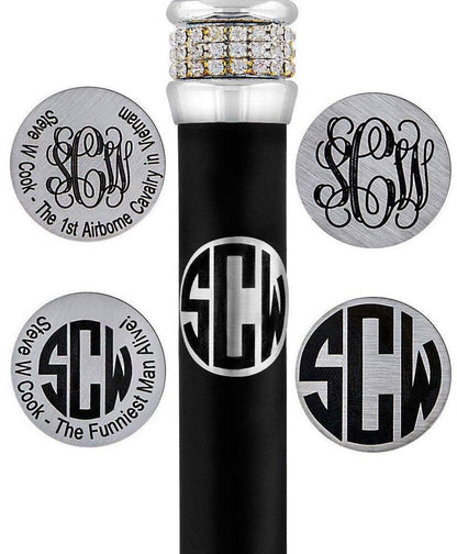 Custom Engrave Your Cane: Stainless Steel Circle Tag