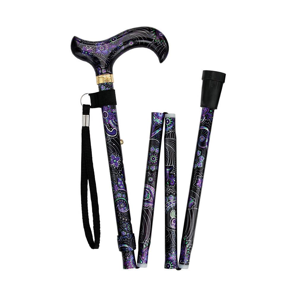 Purple Majesty: Designer Adjustable Folding Cane w/ Patterned Handle