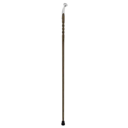 Premium Chrome-Plated Brass Hame Handle Stick: Twisted Ash Wood