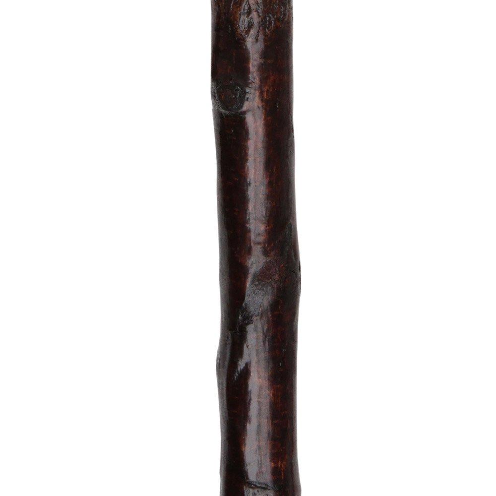 Genuine Blackthorn Wood Derby Walking Cane With Green Beech wood Handle and Shamrock