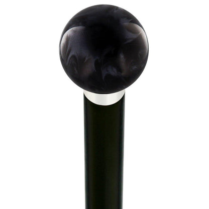 Elegant Black Pearl Knob Cane - Custom Shaft & Collar