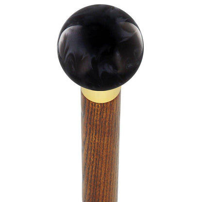 Elegant Black Pearl Knob Cane - Custom Shaft & Collar