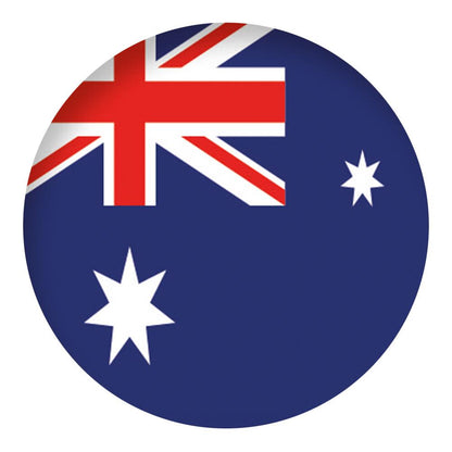 Australia Flag Emblem Flask Walking Stick: Wood Shaft Hidden Flask