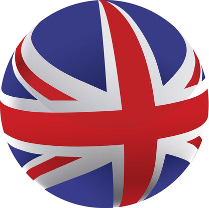 British Flag Emblem Knob Stick: Large Knob, Pewter Collar