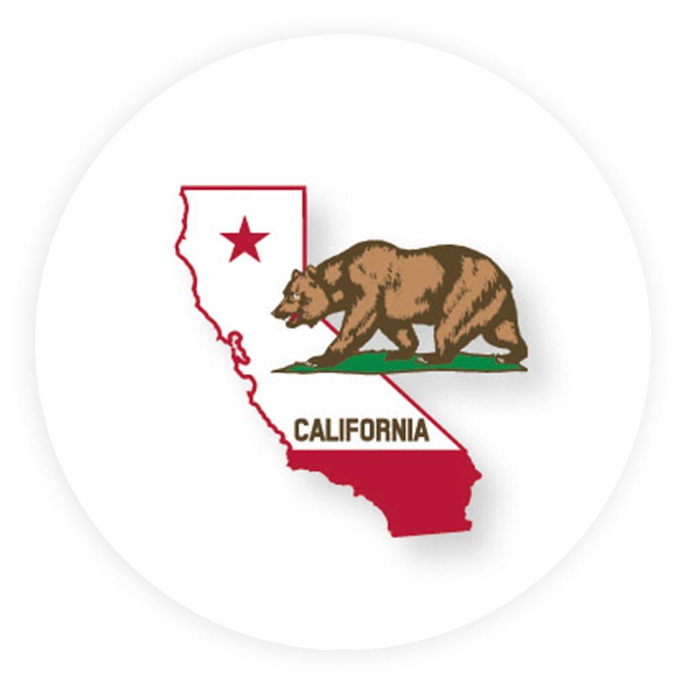 California Flag Emblem Flask Walking Stick: Wood Shaft Hidden Flask