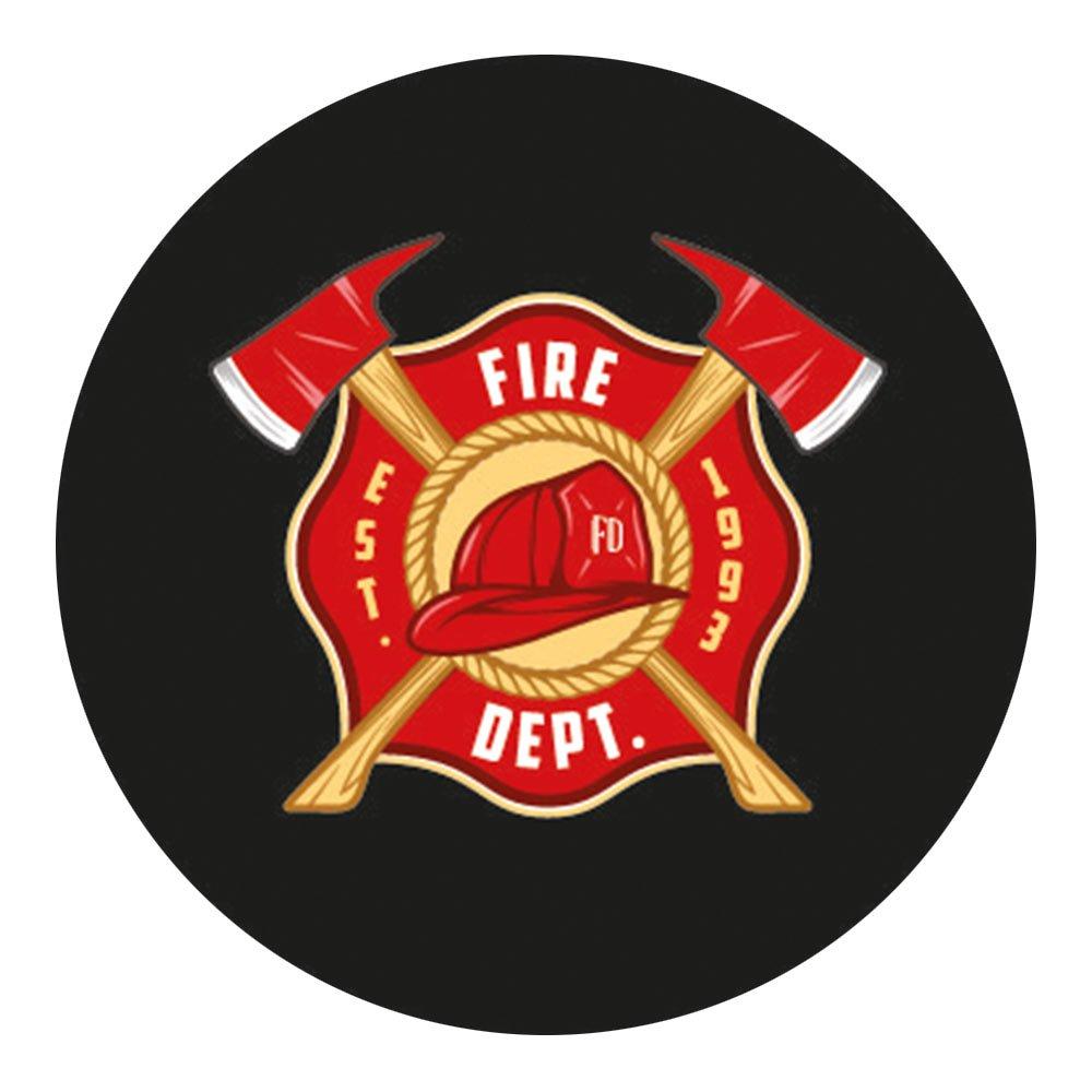 Fire Department Emblem Knob Stick: Large Knob, Pewter Collar