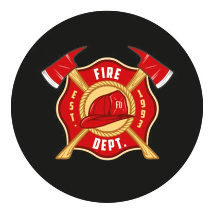 Fire Department Emblem Knob Stick: Large Knob, Pewter Collar