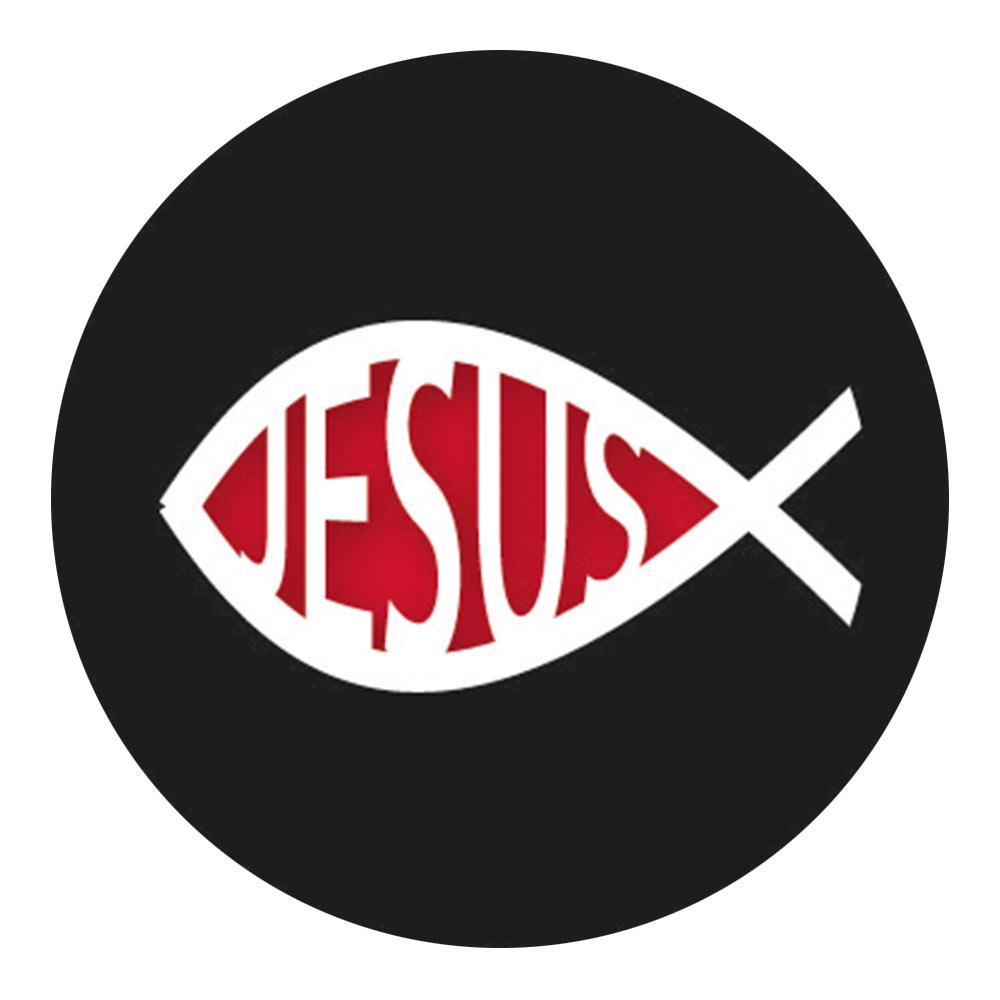 Jesus Fish Symbol Flask Walking Stick w/ Black Beechwood Shaft & Pewter Collar
