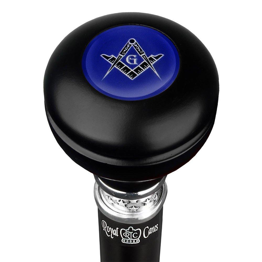 Mason Blue Knob Walking Stick w/ Black Beechwood Shaft & Pewter Collar