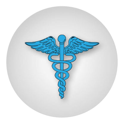 Medical Doctor Caduceus Emblem Flask Walking Stick: Wood Shaft Hidden Flask