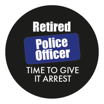 Police Give It Arrest Flask Walking Stick w/ Black Beechwood Shaft & Pewter Collar