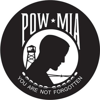 POW-MIA Emblem Flask Walking Stick: Wood Shaft Hidden Flask