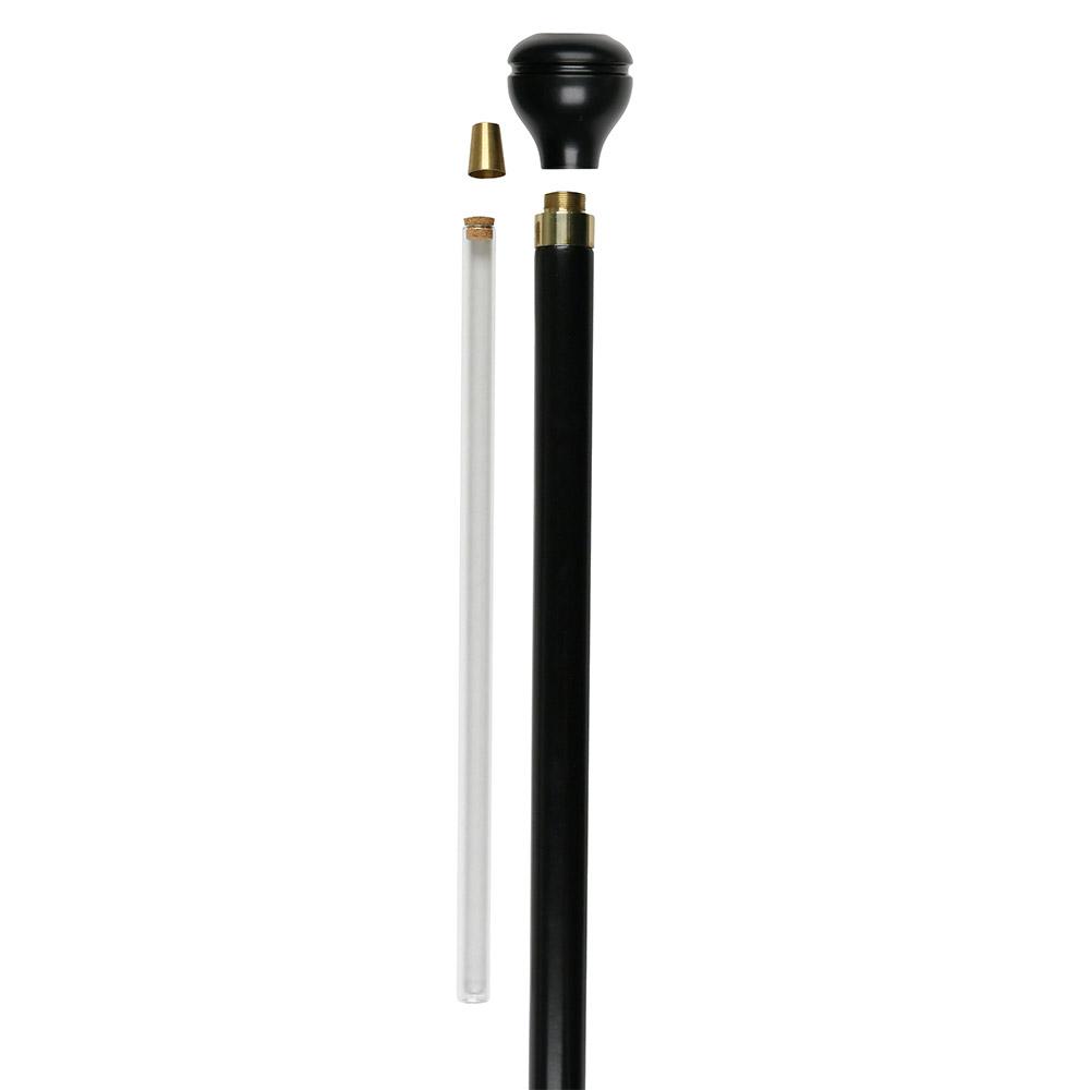 POW-MIA Emblem Flask Walking Stick: Wood Shaft Hidden Flask