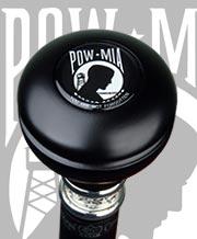 POW-MIA Emblem Knob Stick: Large Knob, Pewter Collar