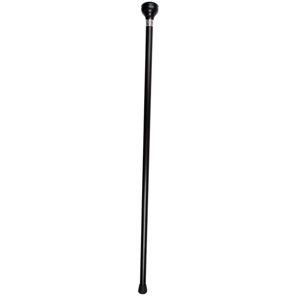 Retired Pilot Knob Walking Stick w/ Black Beechwood Shaft & Pewter Collar