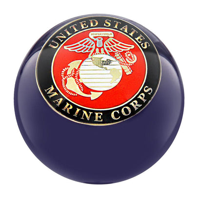 U.S. Marine Corps Dark Blue Round Knob Cane w/ Custom Wood Shaft & Collar
