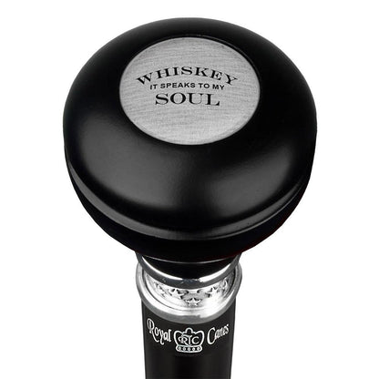 Whiskey Soul Knob Walking Stick w/ Black Beechwood Shaft & Pewter Collar
