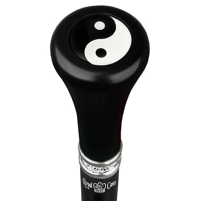 Yin & Yang Flat Top Stick: Beechwood Shaft Pewter