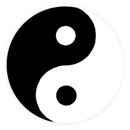 Yin & Yang Caduceus Emblem Knob Stick: Large Knob, Pewter Collar