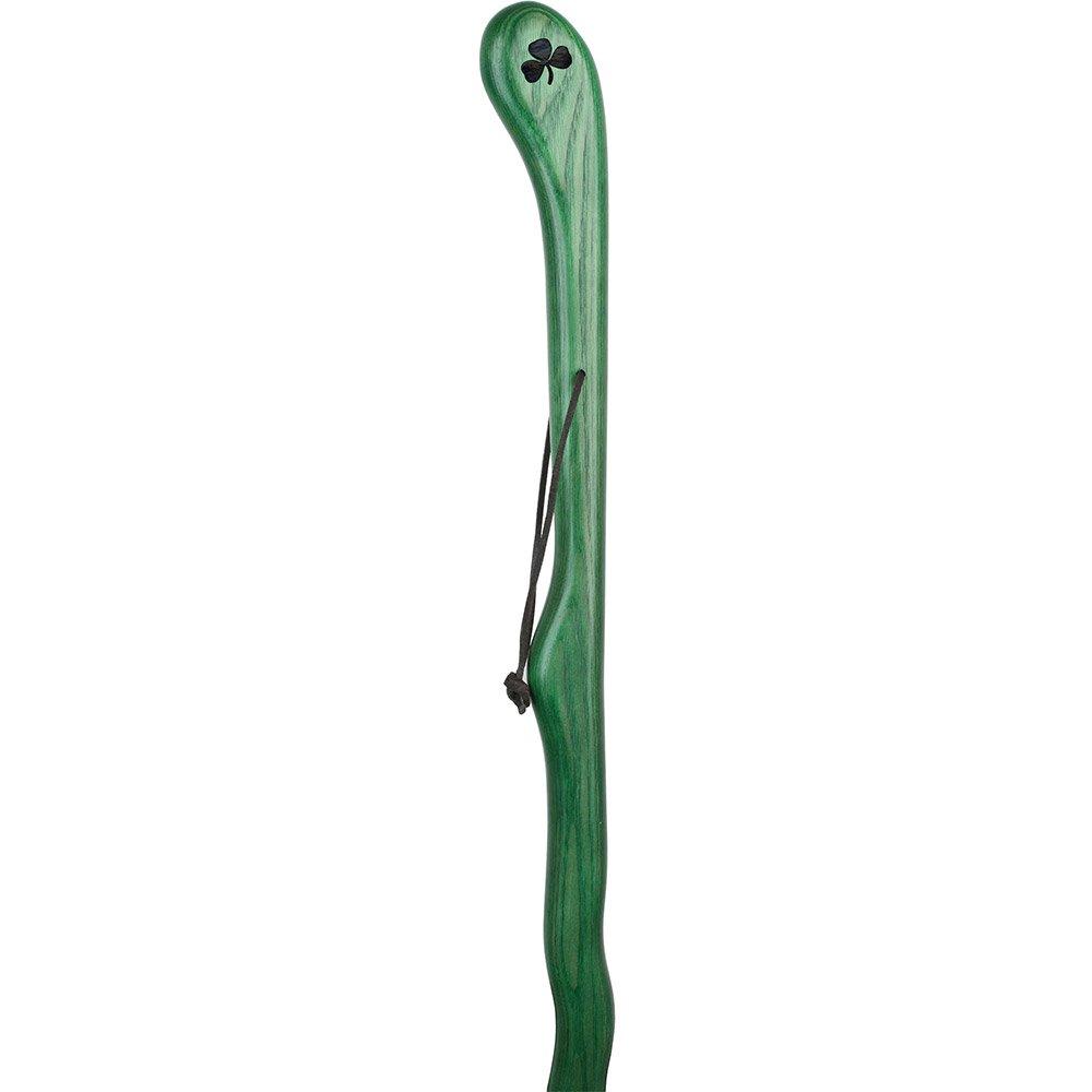 Shamrock Engraved Green Ash Riverbend Hiking Staff