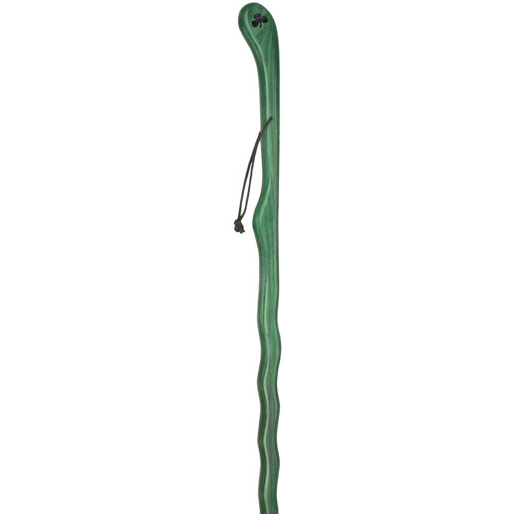 Shamrock Engraved Green Ash Riverbend Hiking Staff
