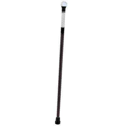 Crystal Ball Handle Stick: Light-Up Lucite, Premium Wenge Wood