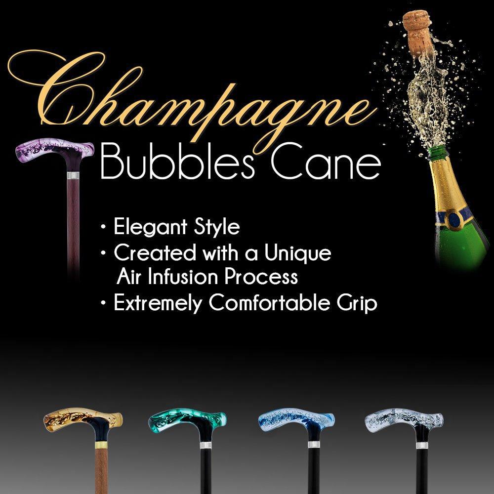 Purple and Clear Acrylic Bubble Handle Cane w/ Custom Wooden Shaft