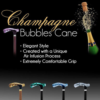Purple and Clear Acrylic Bubble Handle Cane w/ Custom Wooden Shaft