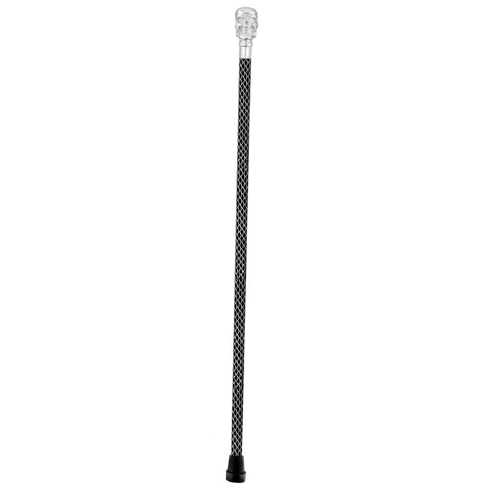 Skull Premium Chrome Brass Cane: Laser-Etched Custom Shaft