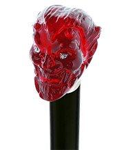 Sinister Red Devil Knob Cane w/ Custom Wood Shaft & Collar