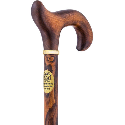 Personalize with Oval Brass Engraving: Custom Cane Accessory