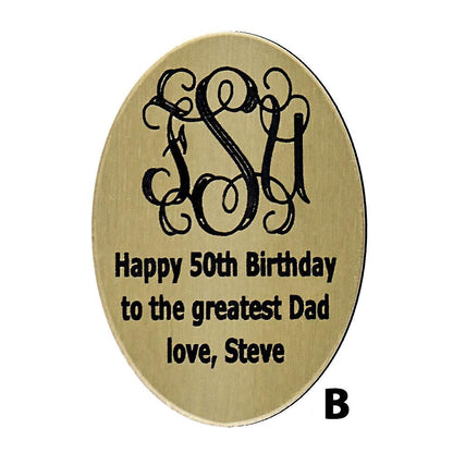 Personalize with Oval Brass Engraving: Custom Cane Accessory