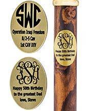 Personalize with Oval Brass Engraving: Custom Cane Accessory