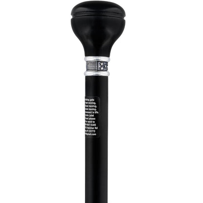 Custom Cane Engraving - Rectangle Black Anodized Aluminum
