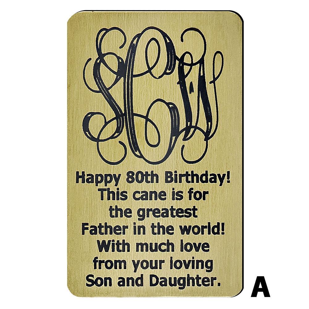Custom Cane Engraving - Rectangle Brass