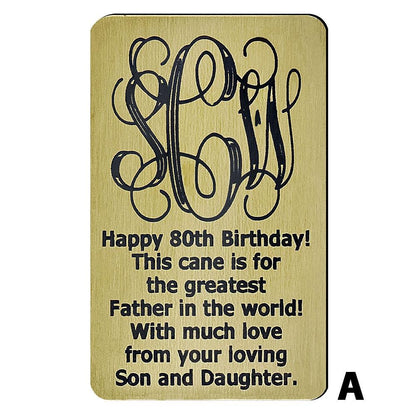 Custom Cane Engraving - Rectangle Brass
